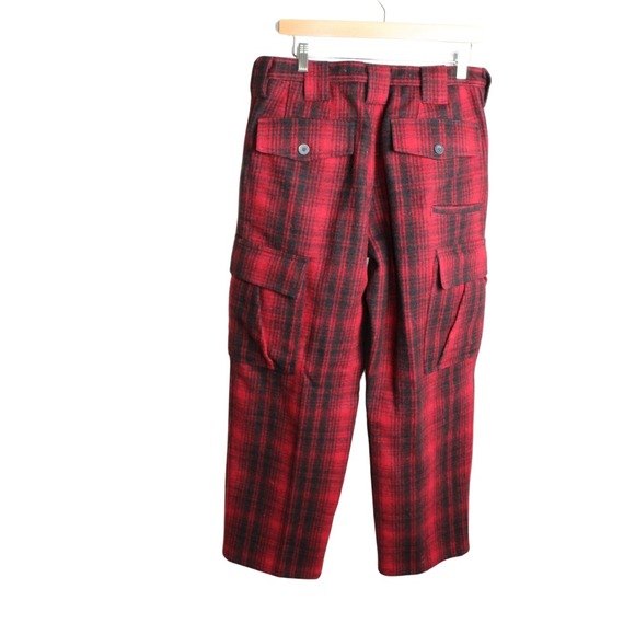 Woolrich Mens Heavyweight Red Plaid Wool Cargo Size 32x29‎ - Picture 2 of 7